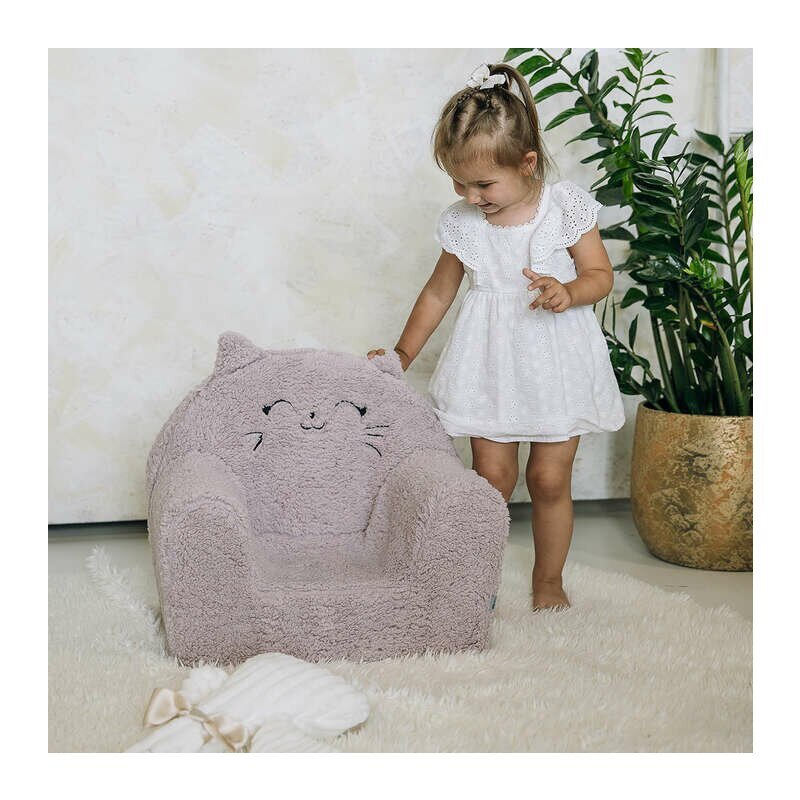 BUBABA Fotoliu din burete Cozy Kitty pink
