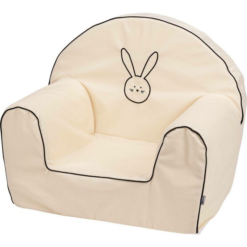 BUBABA Fotoliu din burete pentru copii Bunny White 9 luni-5 ani