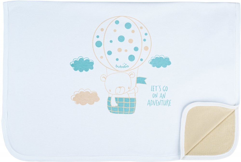 BUBABA Patura bebe din bumbac in strat dublu Adventure 70x90cm