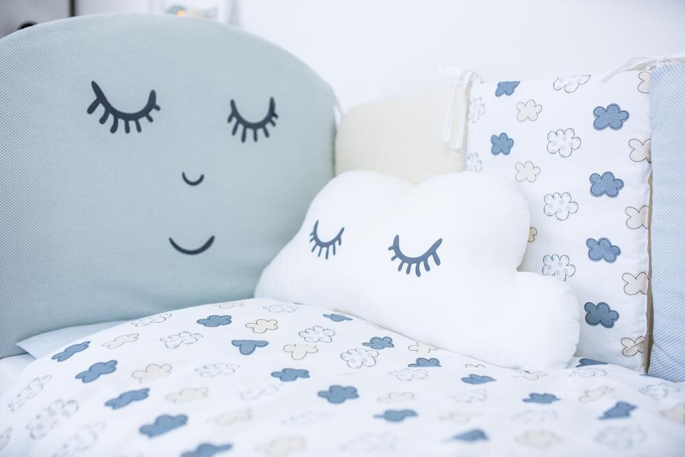 BUBABA Set de pat pentru bebelusi Smile 10 piese + perna norisor cadou