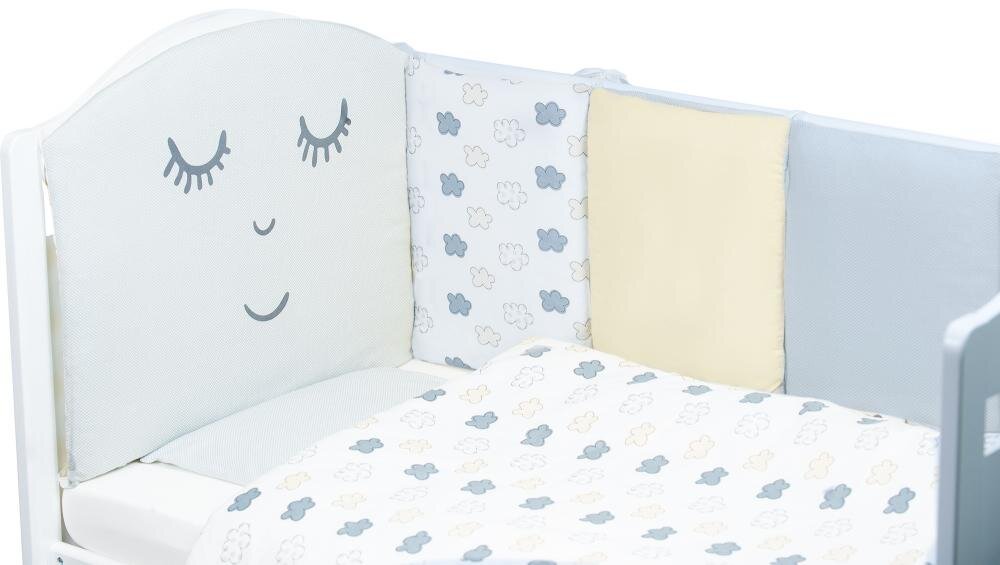 BUBABA Set de pat pentru bebelusi Smile 10 piese + perna norisor cadou
