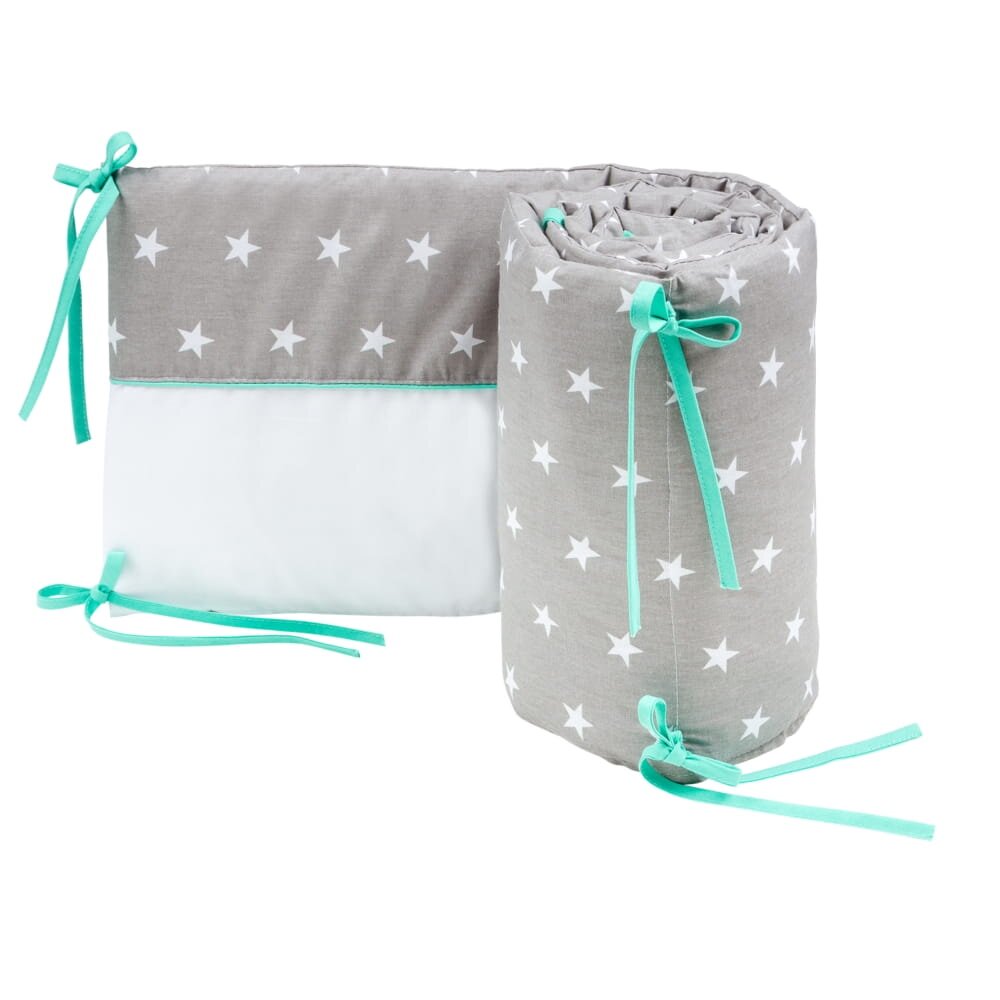 Bubaland Aparatoare interioara pentru patut 180x30 cm Grey Stars