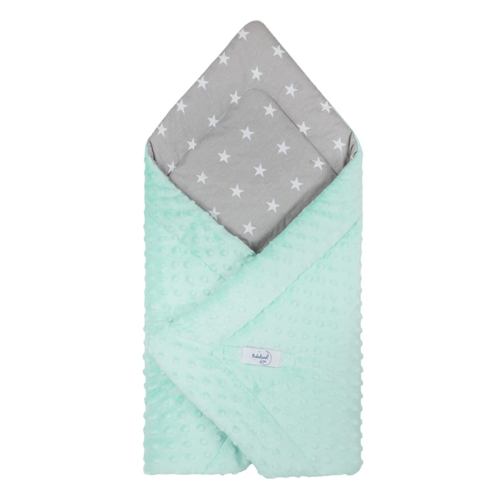 Bubaland Paturica de infasat nou-nascut Minky Grey Stars 80x80 cm