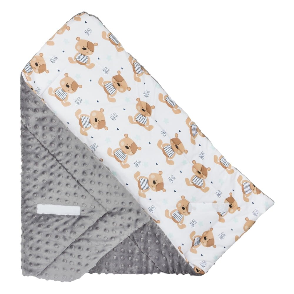 Bubaland Paturica de infasat nou-nascut Minky Teddy Bear 80x80 cm