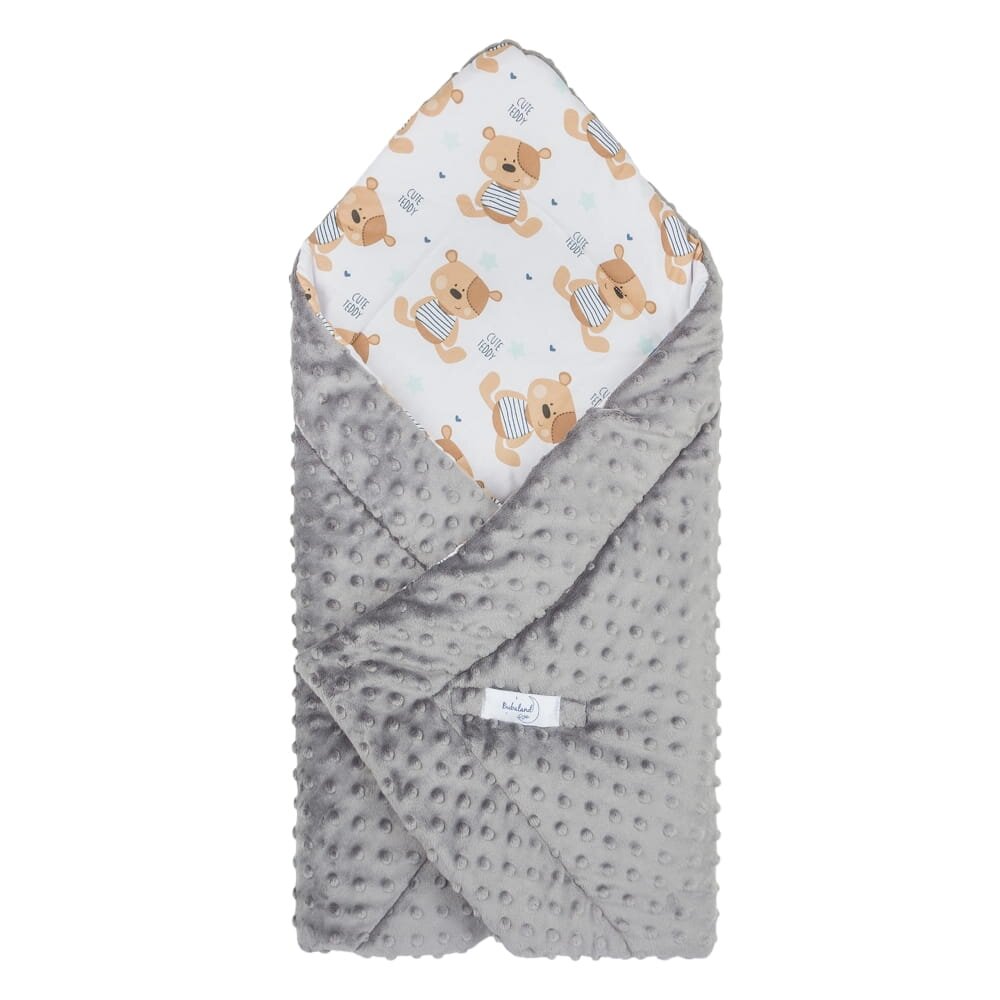 Bubaland Paturica de infasat nou-nascut Minky Teddy Bear 80x80 cm