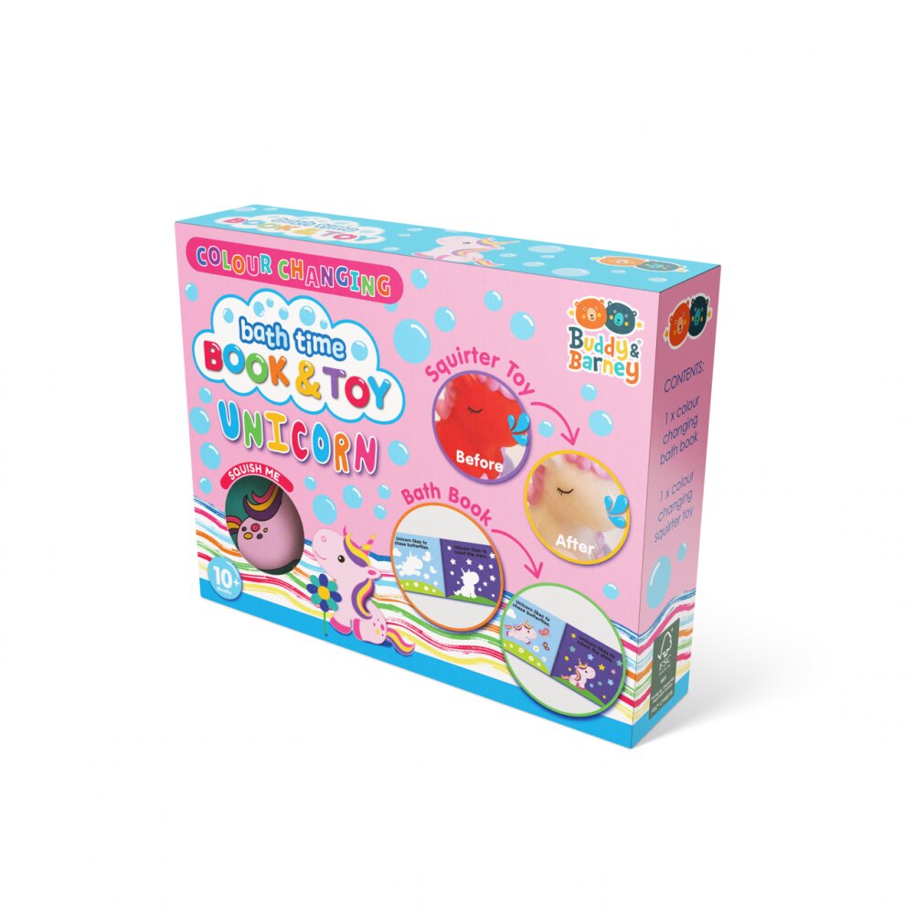 Buddy&Barney Carte si jucarie care isi schimba culoarea Unicorn