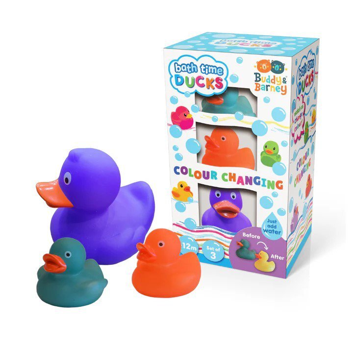 Buddy&Barney Set 3 ratuste colorate pentru baie care isi schimba culoarea