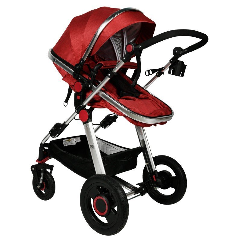 BUF BOOF Carucior 2 in 1 reversibil S-18 Linen Red 0-36 luni