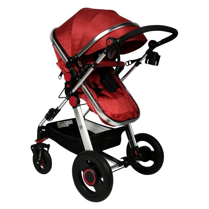 BUF BOOF Carucior 2 in 1 reversibil S-18 Linen Red 0-36 luni