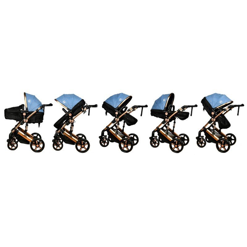 BUF BOOF Carucior 2 in 1 reversibil X-2 Plus Blue 0-36 luni