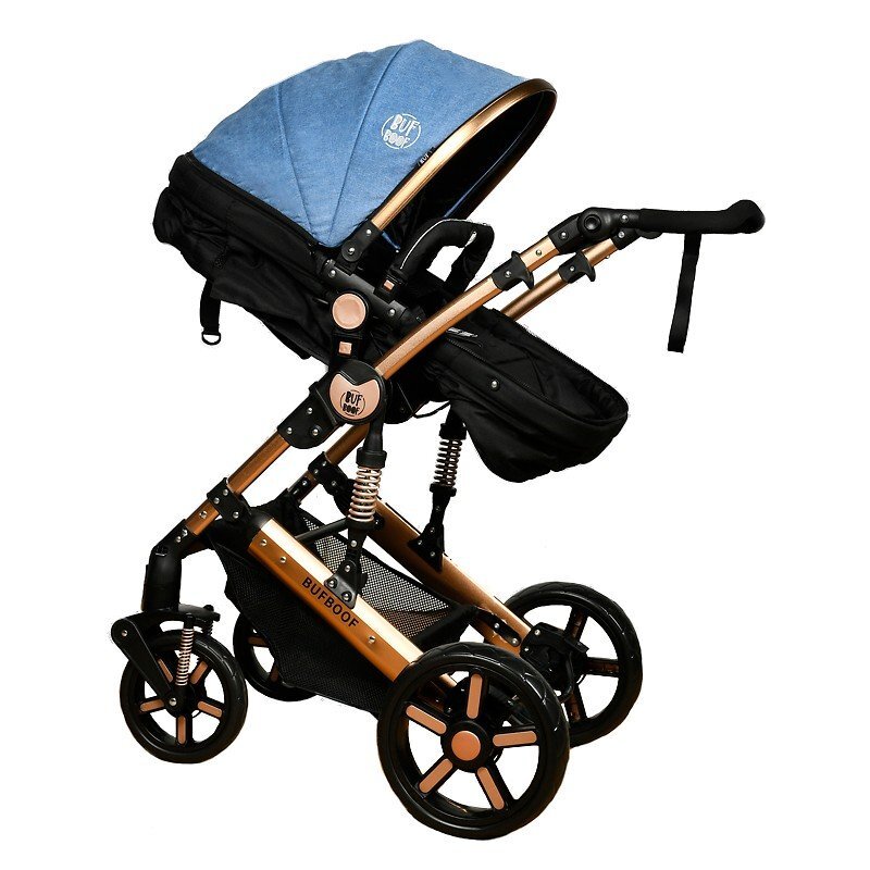 BUF BOOF Carucior 2 in 1 reversibil X-2 Plus Blue 0-36 luni