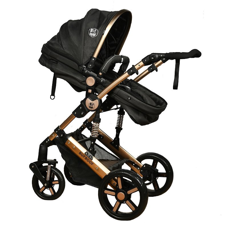 BUF BOOF Carucior 2 in 1 reversibil X-2 Plus Grey Jeans 0-36 luni