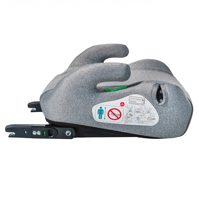 BUF BOOF Inaltator auto cu isofix iSize Hero omologat R129 125-150 cm sau 22-36 kg Gri Deschis