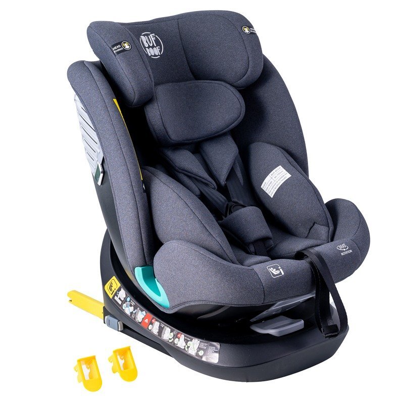 BUF BOOF Scaun auto Deluxe i-Size cu isofix rotativ 360 grade 40-150 cm Saphir Grey