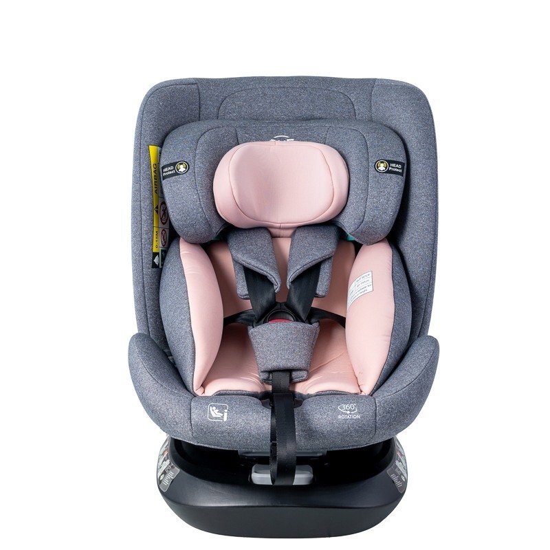 BUF BOOF Scaun auto Deluxe i-Size cu isofix rotativ 360 grade 40-150 cm Saphir Pink