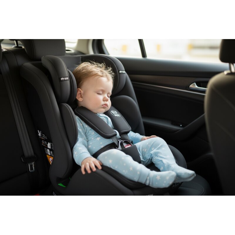 BUF BOOF Scaun auto P100 BlackJeans i-size R129 rotativ 360 isofix 40-150 cm 0-36 kg