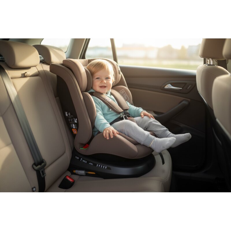 BUF BOOF Scaun auto P100 Coffee i-size R129 rotativ 360 isofix 40-150 cm 0-36 kg