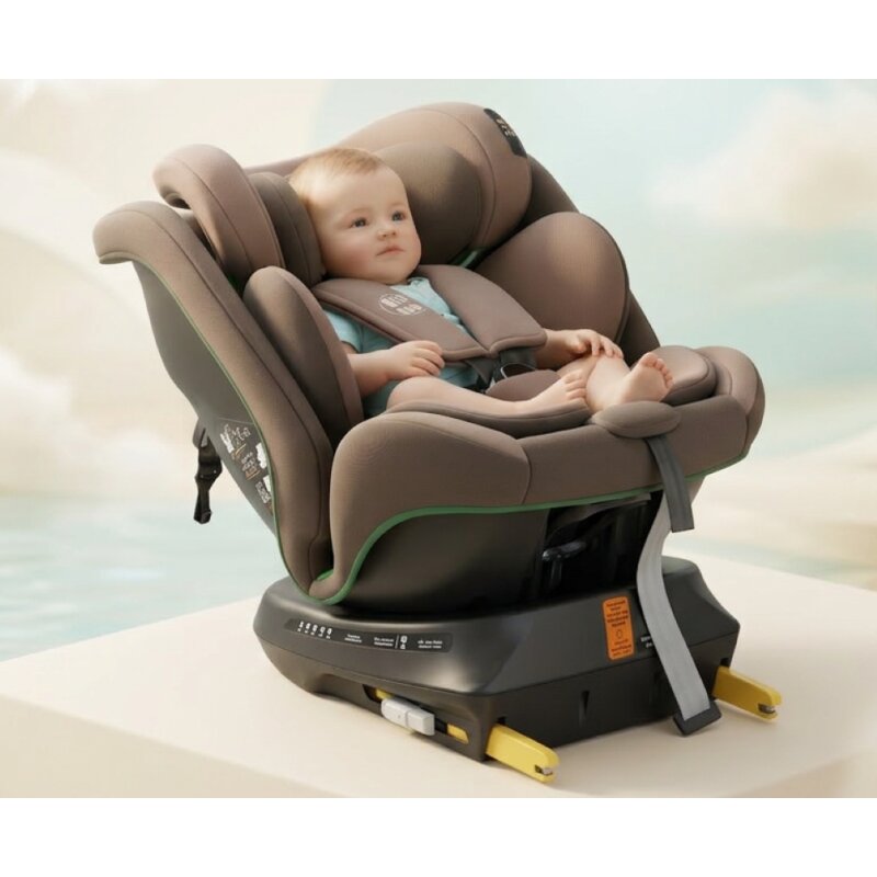 BUF BOOF Scaun auto P100 Coffee i-size R129 rotativ 360 isofix 40-150 cm 0-36 kg