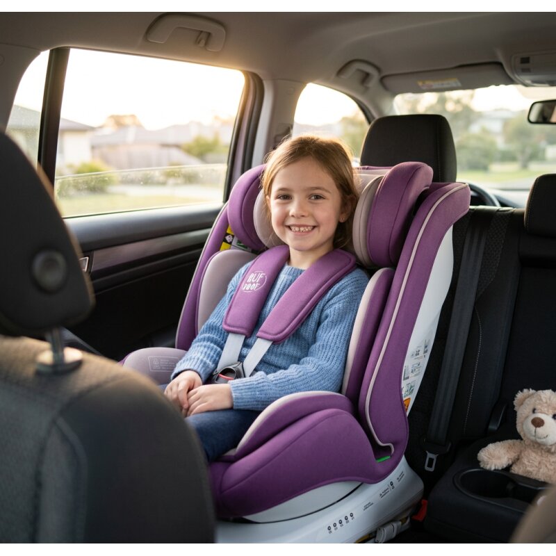 BUF BOOF Scaun auto P100 Purple i-size R129 rotativ 360 isofix 40-150 cm 0-36 kg