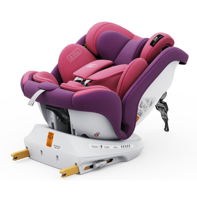 BUF BOOF Scaun auto P100 UnicornPink i-size R129 rotativ 360 isofix 40-150 cm 0-36 kg
