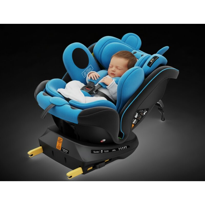 BUF BOOF Scaun auto P100 UrsBlue i-size R129 rotativ 360 isofix 40-150 cm 0-36 kg
