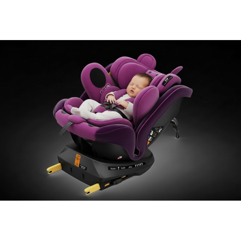 BUF BOOF Scaun auto P100 UrsPurple i-size R129 rotativ 360 isofix 40-150 cm 0-36 kg