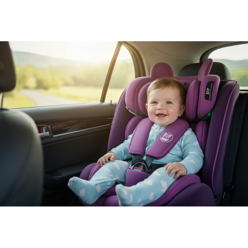 BUF BOOF Scaun auto P100 UrsPurple i-size R129 rotativ 360 isofix 40-150 cm 0-36 kg