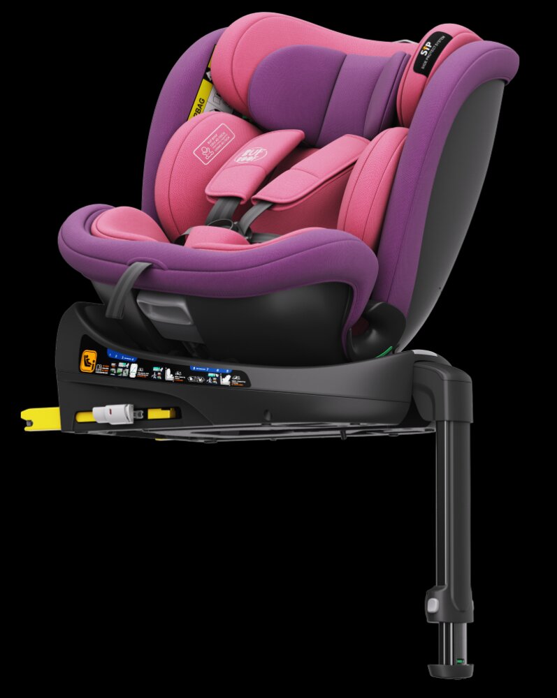 BUF BOOF Scaun auto pentru copii N17 Fix Unicorn Pink 40-150 cm iSize isofix rotativ 360 picior fixare pozitie de somn 165 grade