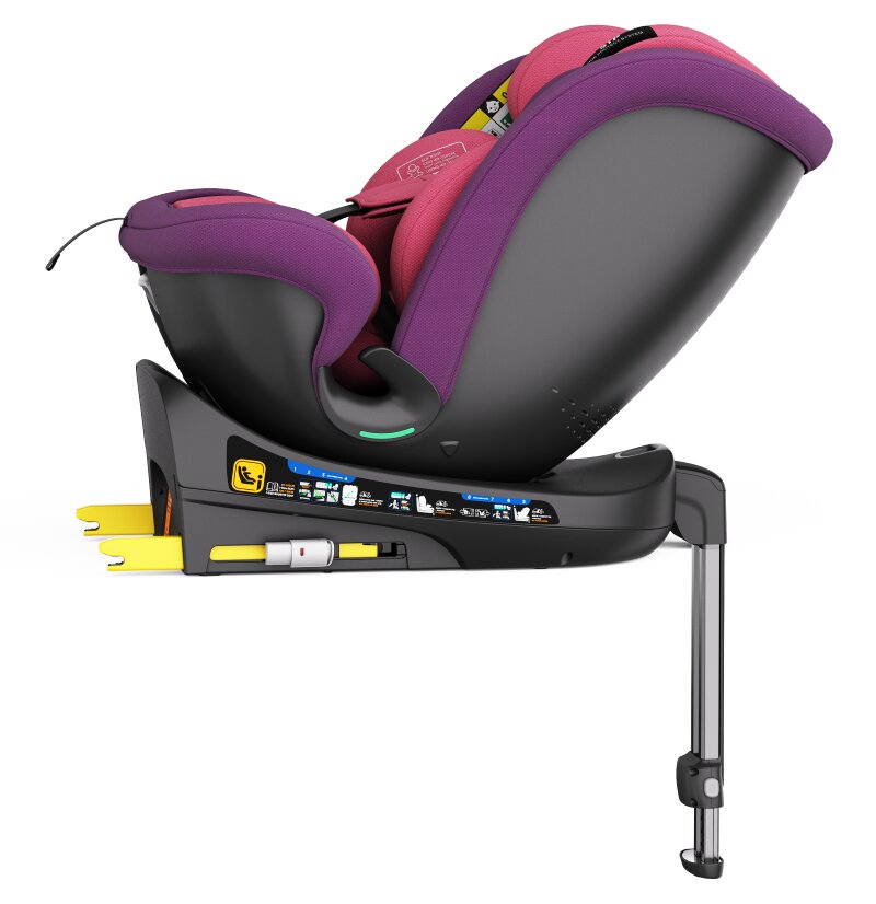 BUF BOOF Scaun auto pentru copii N17 Fix Unicorn Pink 40-150 cm iSize isofix rotativ 360 picior fixare pozitie de somn 165 grade