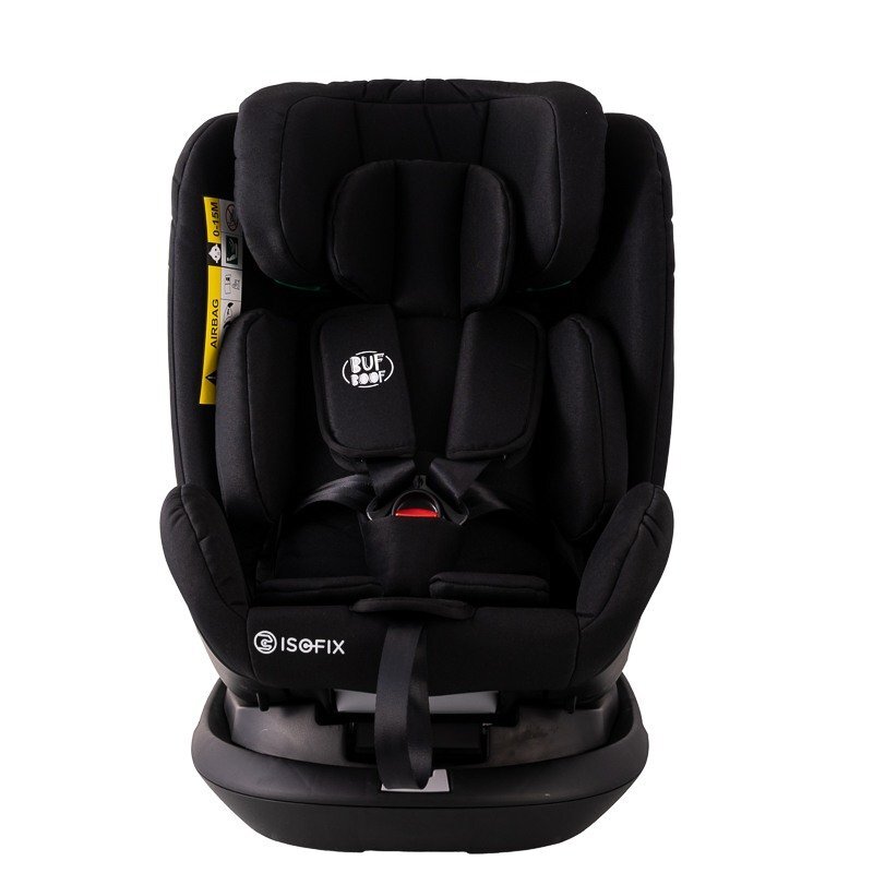 BUF BOOF Scaun auto Platinum Deluxe i-Size cu isofix rotativ 360 grade Top Tether SIPS 40-150 cm 0-36 kg BlackJeans