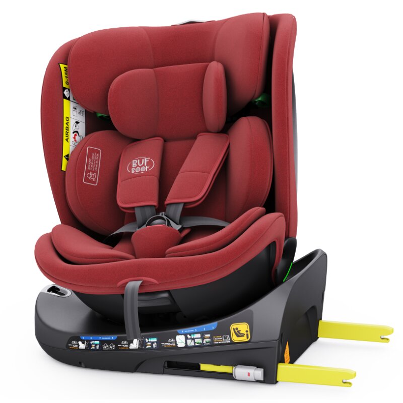 BUF BOOF Scaun auto rotativ cu isofix B-Joy Deluxe iSize 40-150 cm red