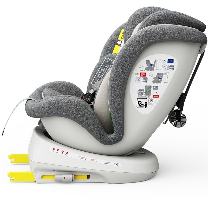 BUF BOOF Scaun Auto Tweety Plus Deluxe i-size rotativ 360 cu Isofix 40-150 cm CreamGrey