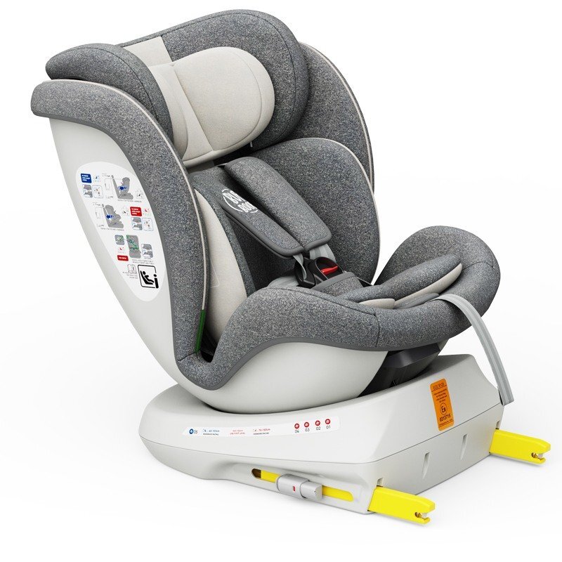 BUF BOOF Scaun Auto Tweety Plus Deluxe i-size rotativ 360 cu Isofix 40-150 cm CreamGrey
