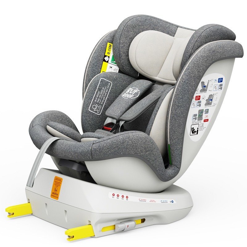 BUF BOOF Scaun Auto Tweety Plus Deluxe i-size rotativ 360 cu Isofix 40-150 cm CreamGrey