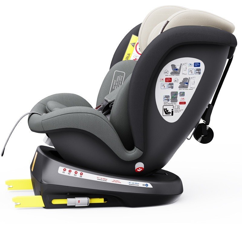 BUF BOOF Scaun auto Tweety Plus Deluxe i-size rotativ 360 cu isofix 40-150 cm MandaraGrey