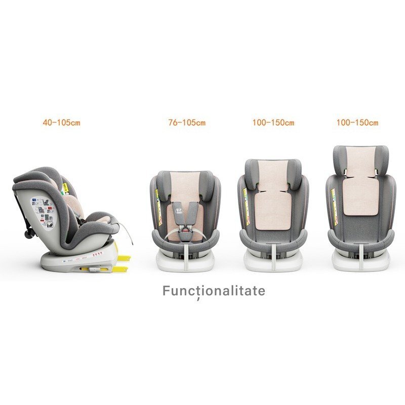 BUF BOOF Scaun auto Tweety Plus Deluxe i-size rotativ 360 cu isofix 40-150 cm pink