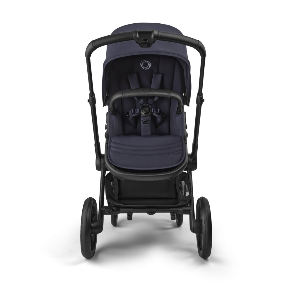 Bugaboo Carucior 2 in 1 Fox 5 Renew Black Deep Indigo cu maner reglabil reversibil suspensii cadru din aluminiu
