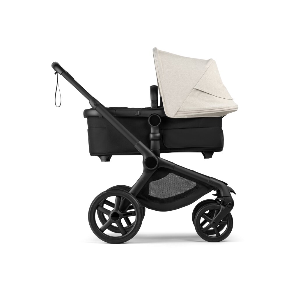 Bugaboo Carucior 2 in 1 Fox 5 Renew Black Heritage Black Misty White cu maner reglabil reversibil suspensii cadru din aluminiu
