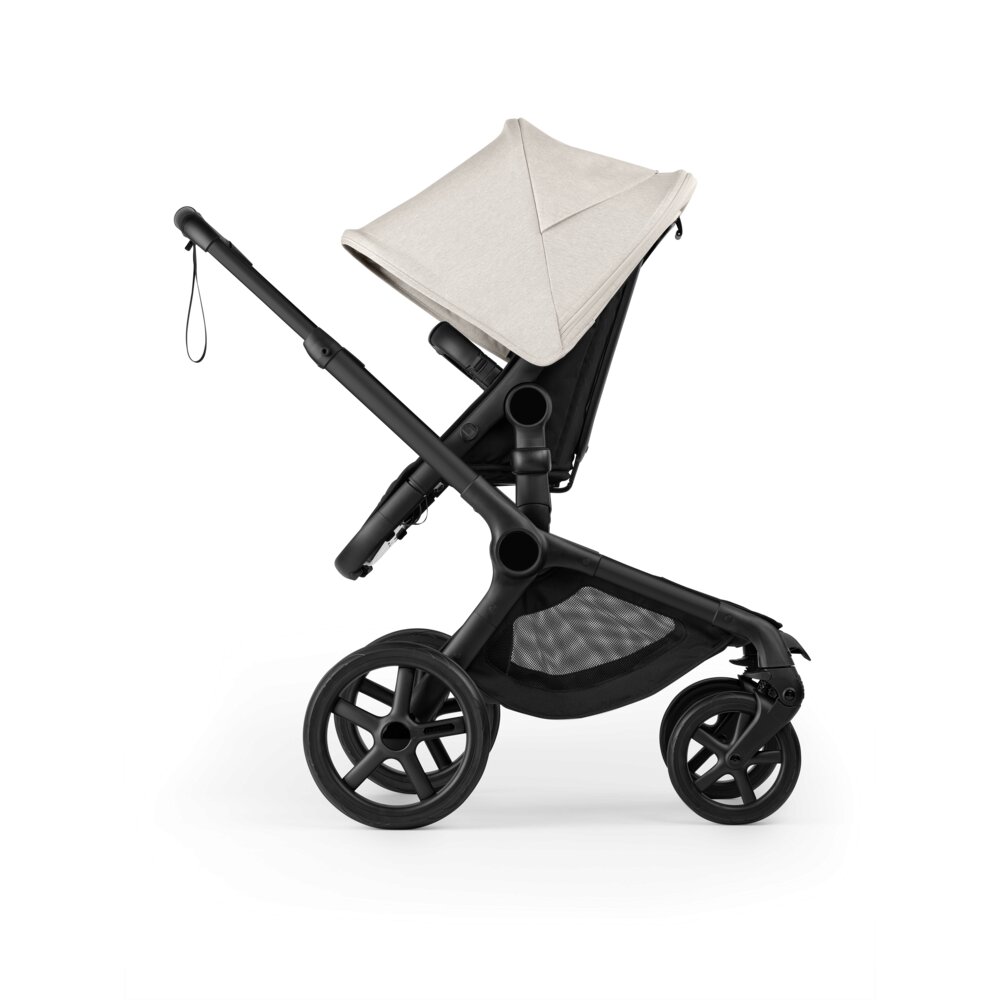 Bugaboo Carucior 2 in 1 Fox 5 Renew Black Heritage Black Misty White cu maner reglabil reversibil suspensii cadru din aluminiu