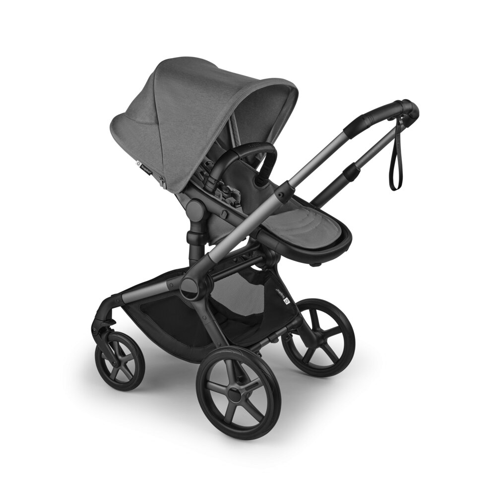 Bugaboo Carucior 2 in 1 Fox 5 Renew Graphite Moon Grey cu maner reglabil reversibil suspensii cadru din aluminiu