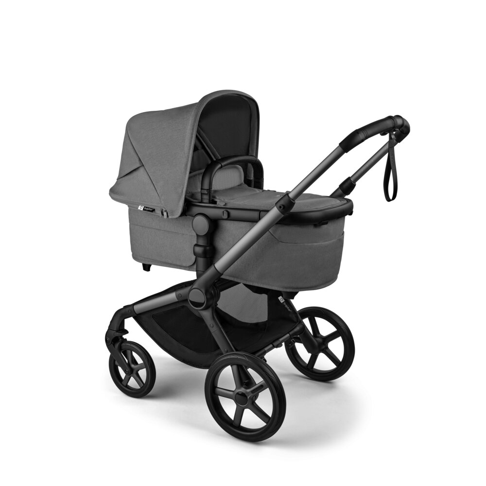 Bugaboo Carucior 2 in 1 Fox 5 Renew Graphite Moon Grey cu maner reglabil reversibil suspensii cadru din aluminiu