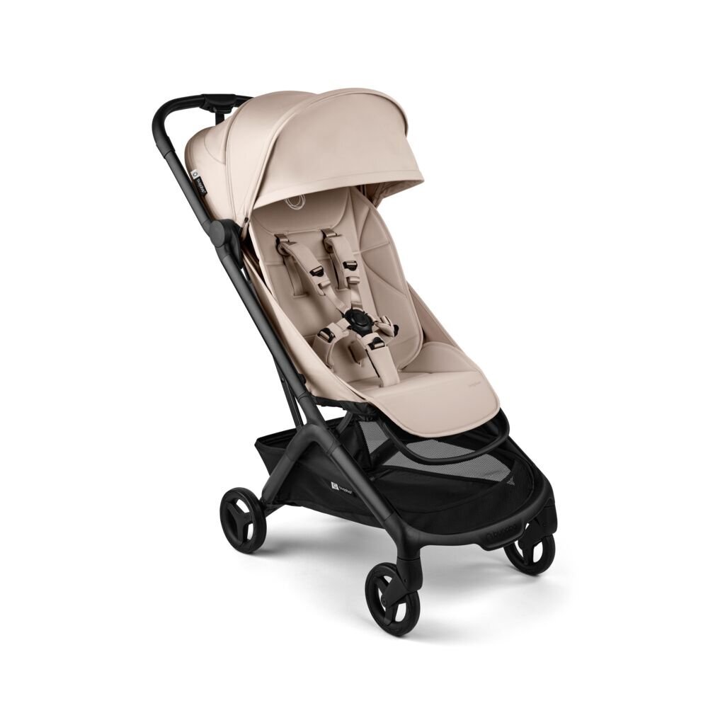 Bugaboo Carucior pentru copii Butterfly 2 Black Desert Taupe cu spatar reglabil compatibil avion pliere ultra-compacta suspensii