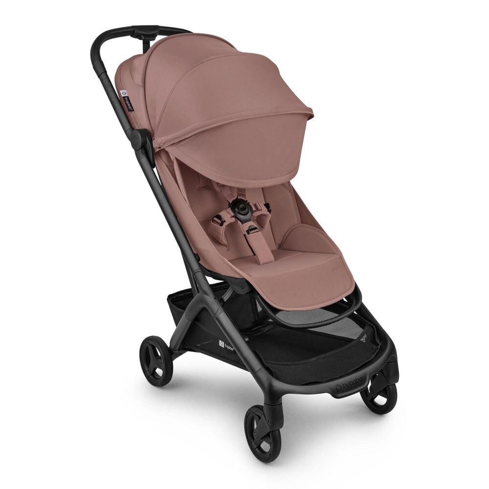 Bugaboo Carucior pentru copii Butterfly 2 Complete Black Pink cu suspensii spatar reglabil si husa de ploaie compatibil avion pliere compacta pana la 22 kg