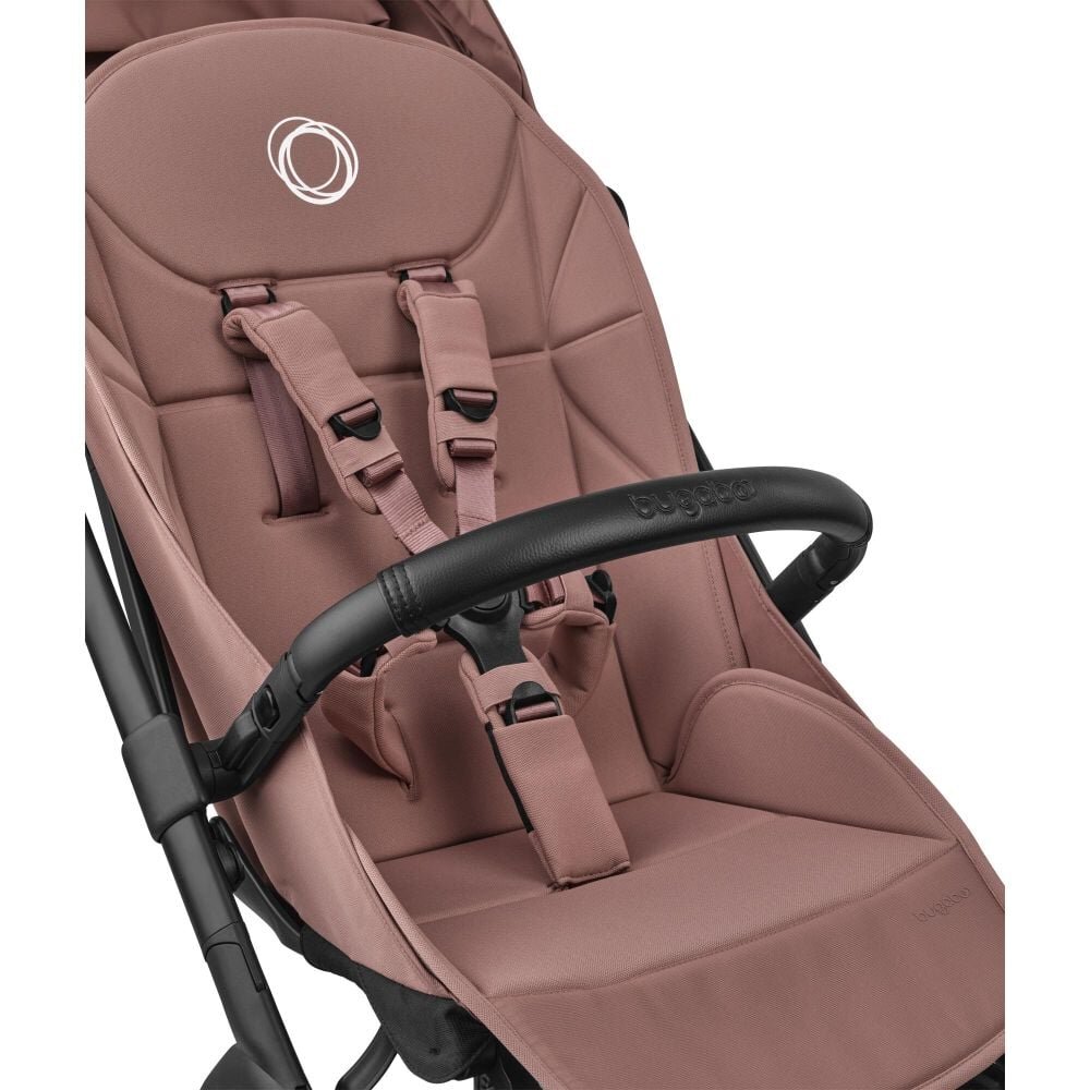 Bugaboo Carucior pentru copii Butterfly 2 Complete Black Pink cu suspensii spatar reglabil si husa de ploaie compatibil avion pliere compacta pana la 22 kg
