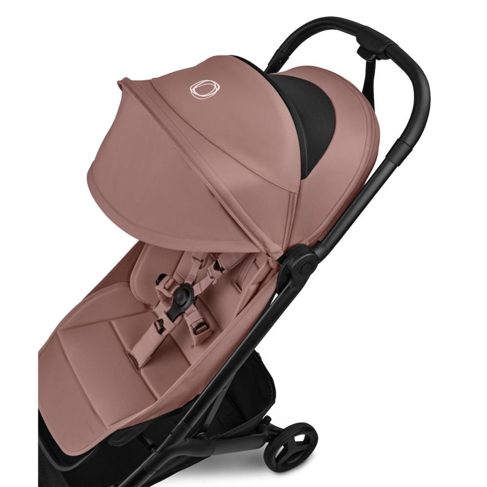 Bugaboo Carucior pentru copii Butterfly 2 Complete Black Pink cu suspensii spatar reglabil si husa de ploaie compatibil avion pliere compacta pana la 22 kg