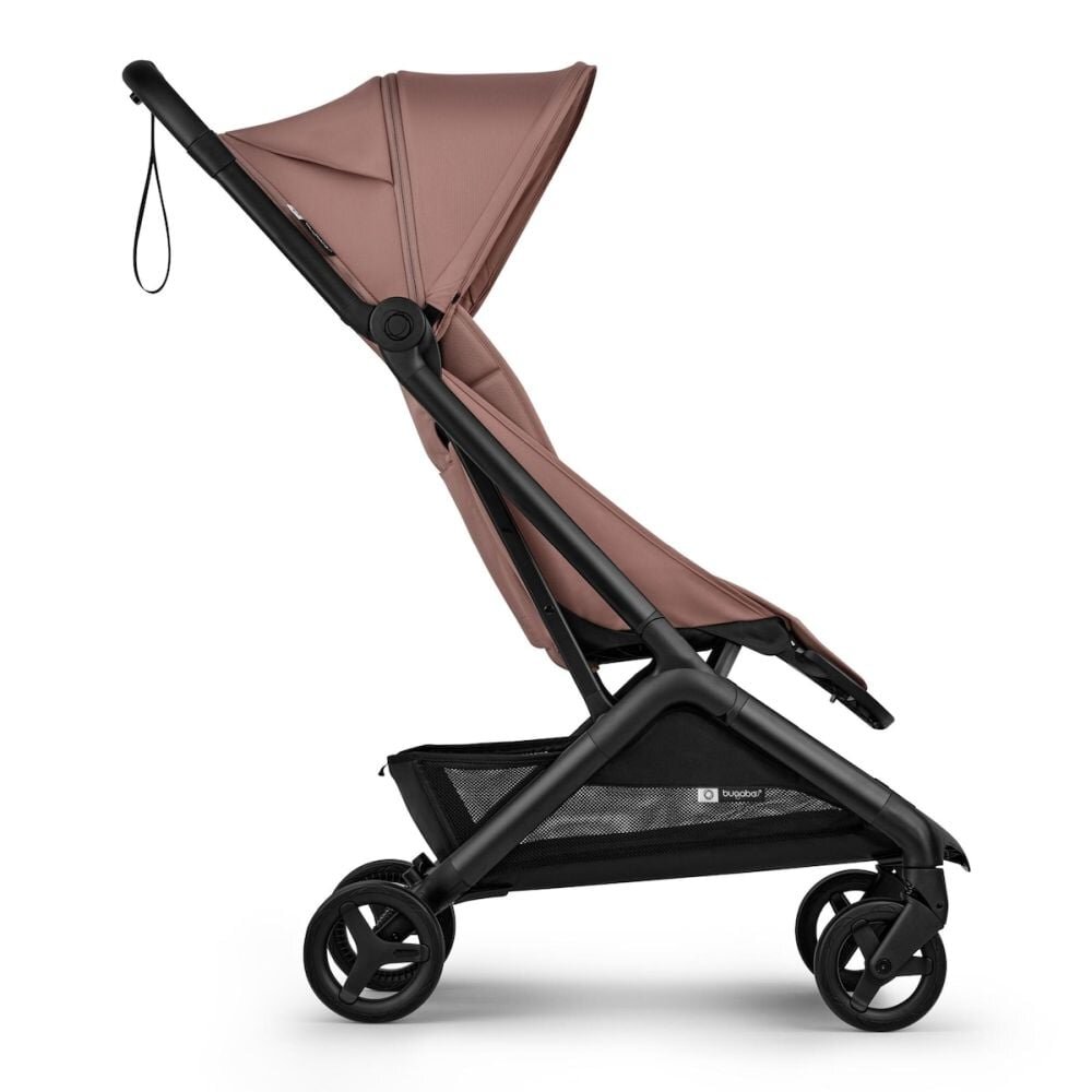 Bugaboo Carucior pentru copii Butterfly 2 Complete Black Pink cu suspensii spatar reglabil si husa de ploaie compatibil avion pliere compacta pana la 22 kg