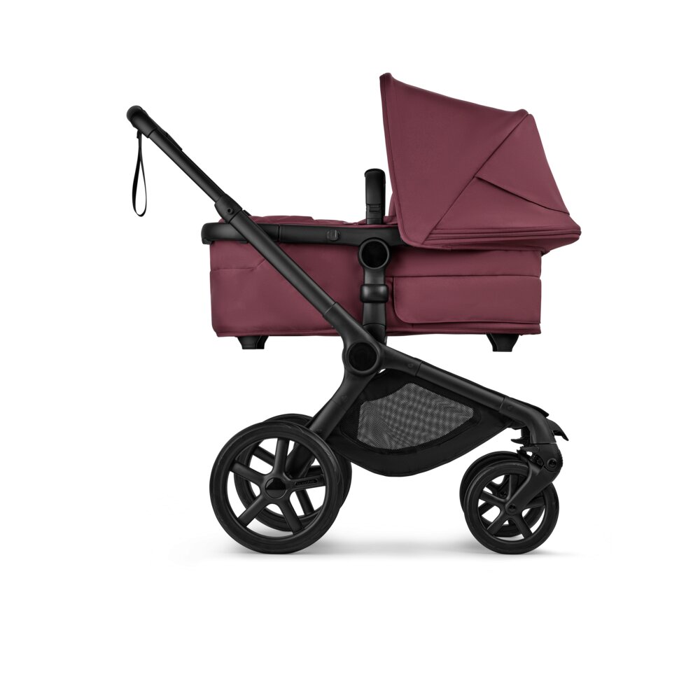Bugaboo Carucior pentru copii Fox 5 Renew Black Dark Cherry 2 in 1 cu maner reglabil reversibil suspensii cadru din aluminiu