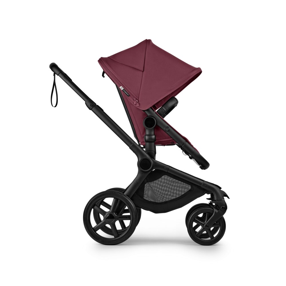 Bugaboo Carucior pentru copii Fox 5 Renew Black Dark Cherry 2 in 1 cu maner reglabil reversibil suspensii cadru din aluminiu