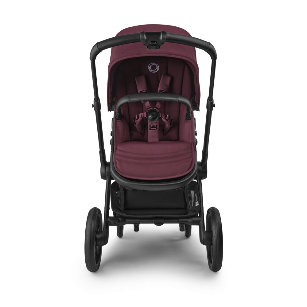 Bugaboo Carucior pentru copii Fox 5 Renew Black Dark Cherry 2 in 1 cu maner reglabil reversibil suspensii cadru din aluminiu