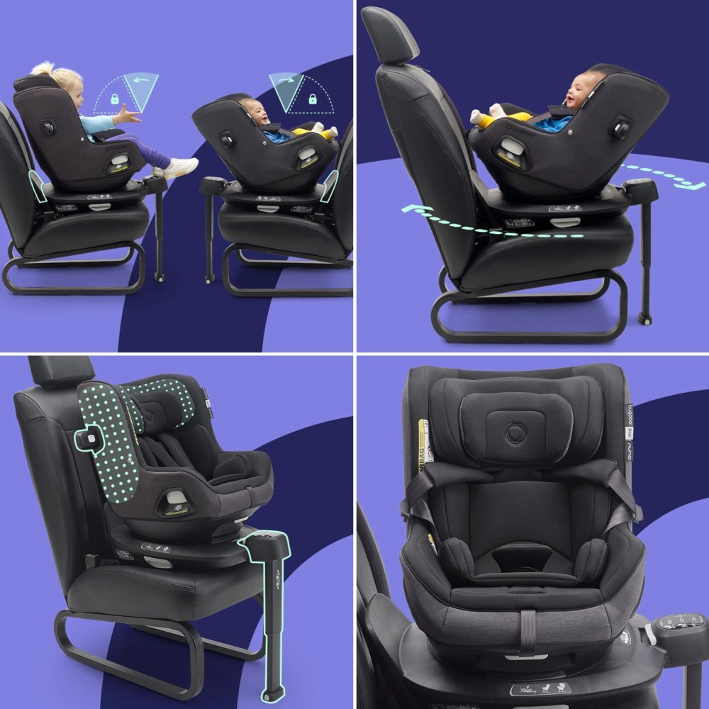Bugaboo Scaun auto rotativ Owl black i-Size